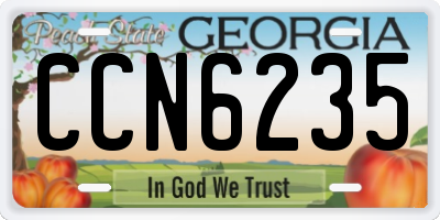 GA license plate CCN6235