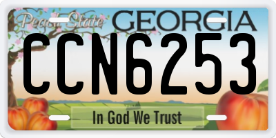 GA license plate CCN6253