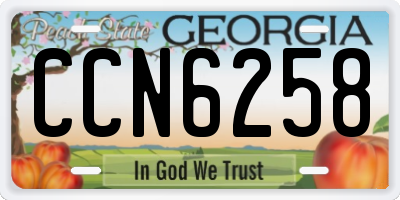 GA license plate CCN6258