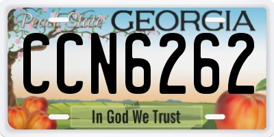 GA license plate CCN6262