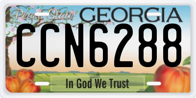 GA license plate CCN6288