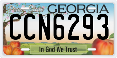 GA license plate CCN6293