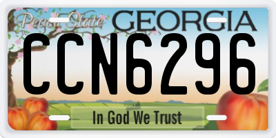 GA license plate CCN6296