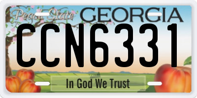 GA license plate CCN6331