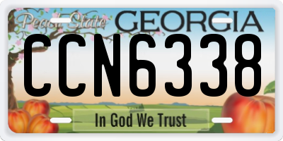 GA license plate CCN6338