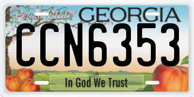 GA license plate CCN6353