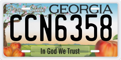 GA license plate CCN6358