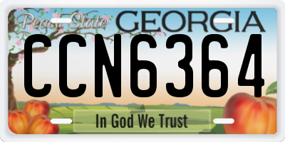 GA license plate CCN6364