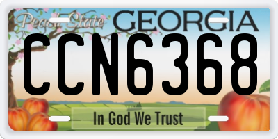 GA license plate CCN6368