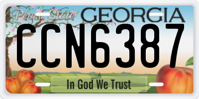 GA license plate CCN6387