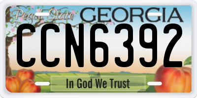 GA license plate CCN6392