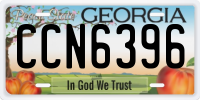 GA license plate CCN6396