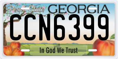 GA license plate CCN6399