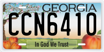 GA license plate CCN6410