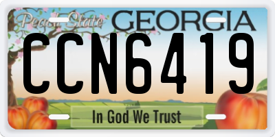 GA license plate CCN6419