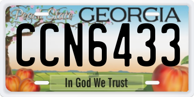 GA license plate CCN6433