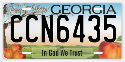 GA license plate CCN6435