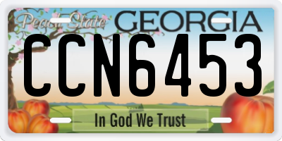 GA license plate CCN6453
