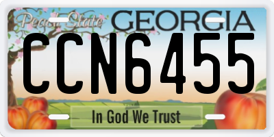 GA license plate CCN6455