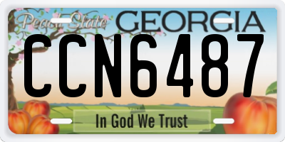 GA license plate CCN6487