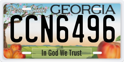 GA license plate CCN6496