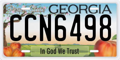 GA license plate CCN6498