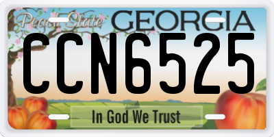 GA license plate CCN6525
