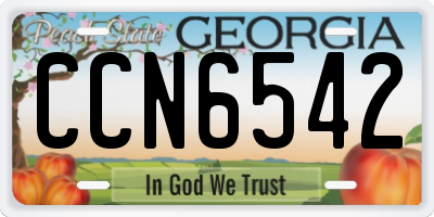 GA license plate CCN6542