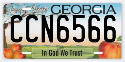 GA license plate CCN6566