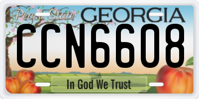 GA license plate CCN6608