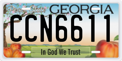 GA license plate CCN6611