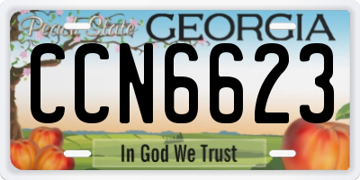 GA license plate CCN6623