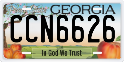 GA license plate CCN6626