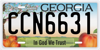 GA license plate CCN6631