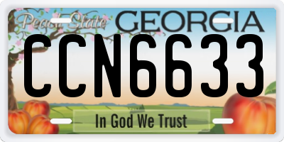 GA license plate CCN6633