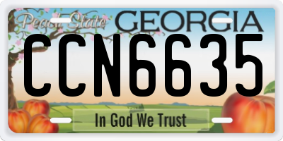 GA license plate CCN6635