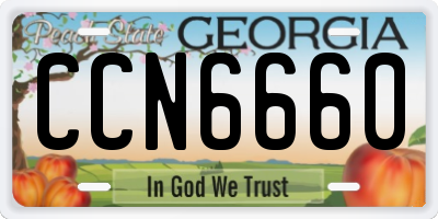 GA license plate CCN6660