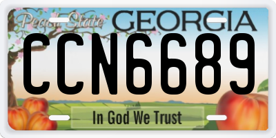 GA license plate CCN6689
