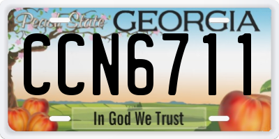 GA license plate CCN6711