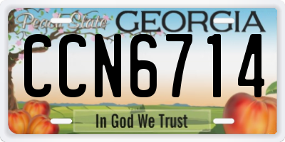 GA license plate CCN6714