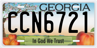 GA license plate CCN6721