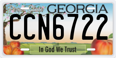GA license plate CCN6722