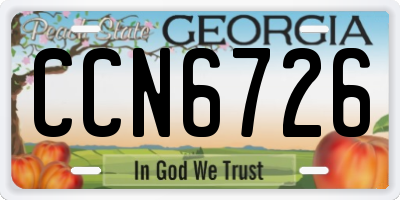 GA license plate CCN6726