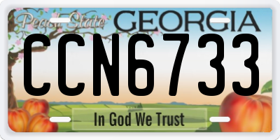 GA license plate CCN6733