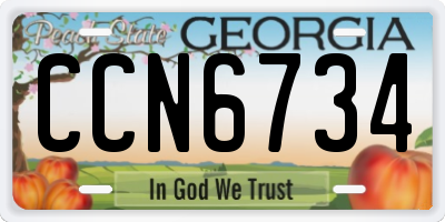 GA license plate CCN6734