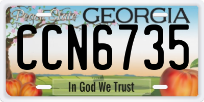 GA license plate CCN6735