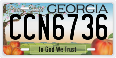 GA license plate CCN6736