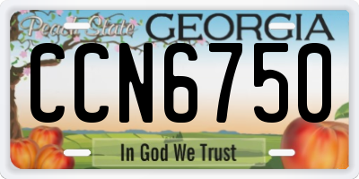GA license plate CCN6750