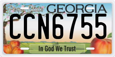 GA license plate CCN6755