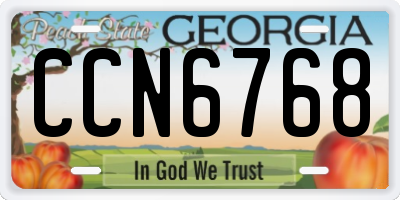 GA license plate CCN6768